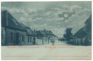 Sopronkeresztúr, Németkeresztúr, Deutschkreutz bei Oedenburg; utca este / Strasse am Nacht / street at night. Kummert L. 115. (EK)
