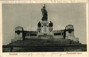 1926 Chernivtsi, Czernowitz, Cernauti, Csernyivci (Bukovina, Bukowina); Monumentul Unirii / monument (EK)