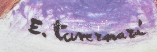 Porcelán dísztányér, jelzett, kopásokkal, d: 33 cm