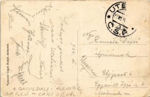 1934 Újantalvölgy, Új-Antalvölgy, Utekac (Poltár); határ cseh és magyar zászlókkal / border with Hun...