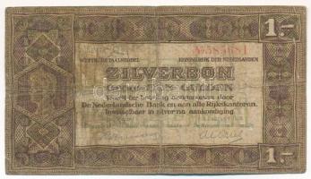 Hollandia 1920. 1G Zilverbonnen (Ezüstértékű bankjegyek), O 585681 T:F,VG folt Netherlands 1920. 1 Gulden Zilverbonnen (Silver voucher) , O 585681 C:F,VG spot Krause P#15