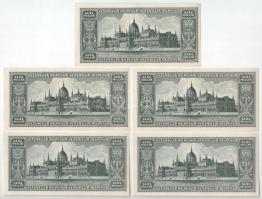 1946. 100.000.000MP (5x) T:AU / Hungary 1946. 100.000.000 Milpengő (5x) C:AU 
Adamo P33