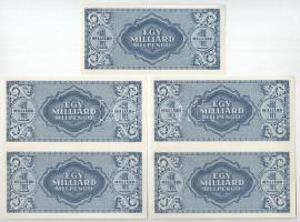 1946. 1.000.000.000MP (5x) T:AU / Hungary 1946. 1.000.000.000 Milpengő (5x) C:AU 
Adamo P34