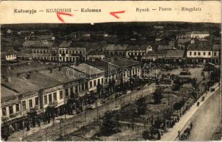 Kolomyia, Kolomyja, Kolomyya, Kolomea; Rynek / Ringplatz / market square, shops (EB)