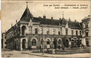 1916 Sambir, Szambir, Sambor; Sokol gebäude / Gmach Sokola / Sokol building (EK)