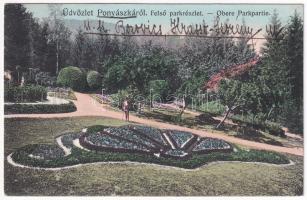 1916 Ponyászka, Poneasca (Bozovics, Bozovici); Felső park. Weisz Félix kiadása / Oberer Parkpartie (EK)