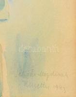 Kmetty János (1889-1975): Csendélet. Akvarell, ceruza, papír, jelezve jobbra lent (Kmetty 1943), Kme...