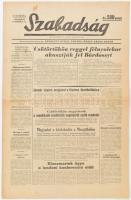 1946 Szabadság II. évf. 8. sz., 1946. jan. 10., a címlapon Bárdossy László akasztásának időpontja, benne Szálasi tanúvallomása és egyéb hírek, 4 p.