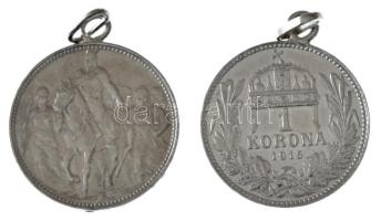 1896KB 1K Ag "Millennium" + 1915KB 1K Ag "Ferenc József", mindkettő füllel T:AU,...