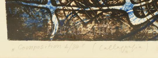 Feszt László, ifj. (1957-): "Composition A/84", 1984. Kollográfia, papír, jelzett, művészp...