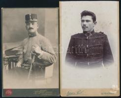 cca 1880-1900 4 db katonákat ábrázoló kabinetfotó vegyes állapotban
