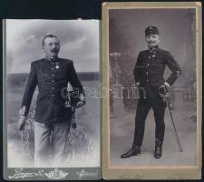 cca 1880-1900 4 db katonákat ábrázoló kabinetfotó vegyes állapotban