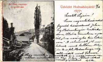 1899 (Vorläufer) Hodrusbánya, Banská Hodrusa (Hodrushámor, Hodrusa-Hámre); Szent Péter kápolna, postahivatal. Joerges 43. / chapel, post office (EK)