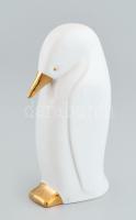 Hollóházi porcelán pingvin, kézzel festett, jelzett, hibátlan m: 14,5 cm