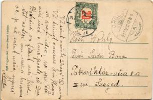 1917 Horgos, Római katolikus templom, Kárász árvaház, Szövetkezet üzlete és saját kiadása / church, ...