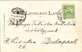 1904 Selmecbánya, Schemnitz, Banská Stiavnica; Deák Ferenc utca, piac, üzletek. Joerges Á. özv. és f...