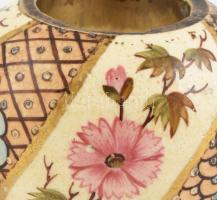 Antik Zsolnay gyufatartó, korának megfelelő sérülésekkel, 1900 körül, m: 5 cm