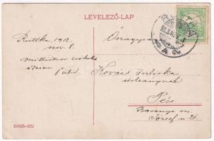 1912 Ruttka, Vrútky; Vág részlet, Kassa-Oderbergi Vasút (KsOD, KOV) új főműhelye és gépházá / Váh ri...