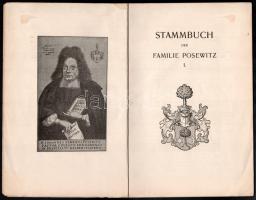Stammbuch der Familie Posewitz I-II. köt. Késmárk,1906, Vogt - Sauer Pál, 46 p.; 27 p. Német nyelven...
