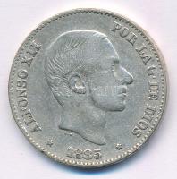 Spanyolország 1885. 50c Ag XII. Alfonz T:3 ph. Spain 1885. 50 Centimos Ag Alfonso XII C:F edge error