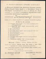 1911 A Nagyváradi Sport-Egylet tornaversenyének meghívója - programja, 1911. márc. 19., Lányi József (1868-1931) püspök részére