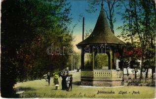 1917 Békéscsaba, Liget, park, pavilon (kopott sarkok / worn corners)