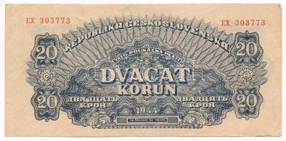 Csehszlovákia 1944. 20K "EX 303773" T:F
Czechoslovakia 1944. 20 Korun "EX 303773&quo...