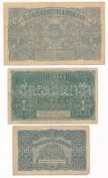 Románia / Német megszállás 1917. 50b "E 3192830" + 1L "D 17418343" + 5L "G ...