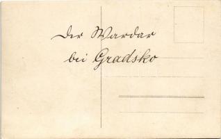 Bei Gradisko / WWI German military, Lake Gradisko with soldiers in a boat. photo