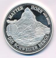 Svájc DN "Helvetia / Matter Horn - A svájci hegyek" Ag emlékérem tanúsítvánnyal (31,1g/0.9...