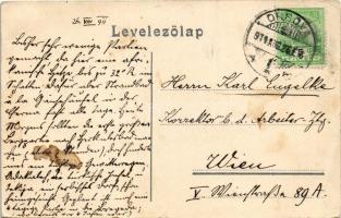 1911 Orsova, Vaskapu-szoros megnyitó hajózása. Hutterer G. kiadása / Canal beim Eisernen Tor, Eröffn...