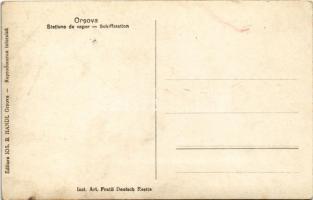 Orsova, Hajóállomás "JUPITER" gőzhajóval / Schiffstation / Statiune de vapor / port, steam...