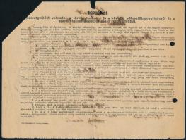 1919 Magyar Köztársaság a nemzetgyűlési, törvényhatósági és a községi választójogosultság bejelentől...