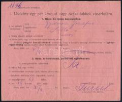 1918 Pécs, "Utalvány egy pár kész, uj vagy ócska lábbeli vásárlására", 1918. XI. 4