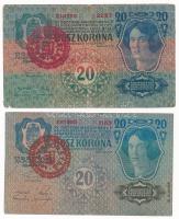 1913. 20K (5x) piros "MAGYARORSZÁG" felülbélyegzéssel T:F
Adamo K17B