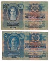 1913. 20K (5x) piros "MAGYARORSZÁG" felülbélyegzéssel T:F
Adamo K17B