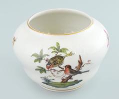 Herendi Rotschild mintás cukortartó, tető nélkül. Kézzel festett porcelán, jelzett, kopott. m: 8 cm, d: 11,5 cm.