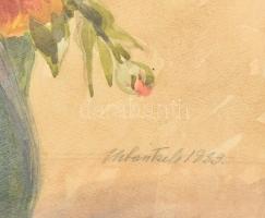 Urbántsek jelzéssel: Csendélet, 1933. Akvarell, papír, 58x42 cm. Üvegezett fakeretben