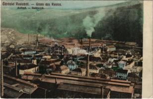 1914 Resicabánya, Resicza, Recita, Resita; Acélmű, acélgyár. Boskovitz Irén kiadása / Stahlwerk / steelworks, steel factory (EK)