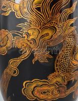 Vietnámi lakkozott fa váza. 43 cm