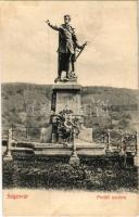 Segesvár, Schässburg, Sighisoara; Petőfi szobor. H. Zeidner kiadása / statue, monument (lyukak / pinholes)