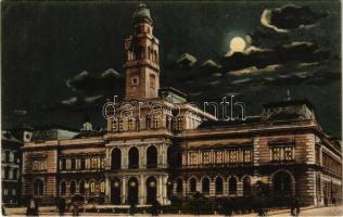 1919 Arad, Városháza este / town hall at night (EK)