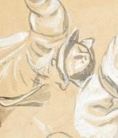 Székely Bertalan (Kolozsvár, 1835 - Budapest, 1910):
Tanulmányrajz. Kétoldalas, 
ceruza, papír. Há...