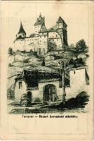 Törcsvár, Törzburg, Bran-Poarta, Bran; Törcsvár - Brassó koronázási ajándéka. József főherceg vezérezredes Hadikiállítása Budapest Margitsziget. Herbst mélynyomása / castle s: F. Siegele (EK)