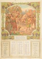 1909 Rigler József Ede falinaptára 1909, rajta Helbing Ferenc (1870-1958) illusztrációival és szeces...