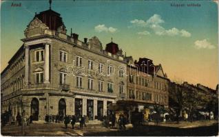 1917 Arad, Csermák Ágoston Központi szálloda és kávéház, piac. Vasúti levelezőlapárusítás 62. sz. 1916. / hotel and café, market (EK)