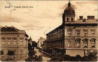 1916 Arad, Tabajdi Károly utca. Vasúti levelezőlapárusítás 583. / street view (EK)