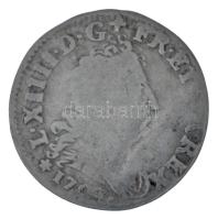Franciaország 1703BB 1/16E Ag XIV. Lajos Strasbourg (1,32g) T:F hullámos lapka France 1703BB 1/16 Ecu Ag Louis XIV Strasbourg (1,32g) C:F wavy coin Krause KM#337.4