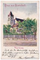 1898 (Vorläufer) Kismarton, Eisenstadt; Pfarrkirche / Plébániatemplom / parish church s: Anton Gradwohl (r)