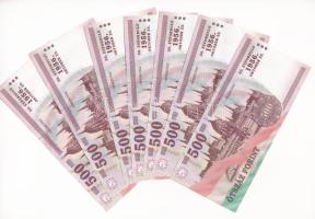 2006. 500Ft (7x) "A forradalom 50. évfordulója 1956. október 23." sorszámkövetők "EC ...